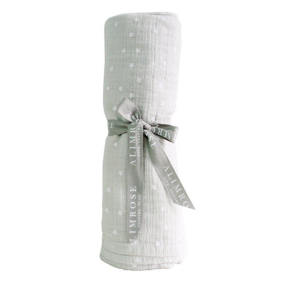 Grey Little Stars Muslin Swaddle