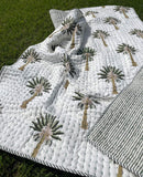 Green Palm Kantha Quilt