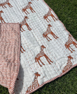 Giraffe Kantha quilt