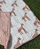 Giraffe Kantha quilt