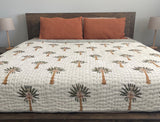 Adult Green palm Kantha Quilt