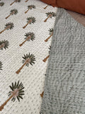 Adult Green palm Kantha Quilt