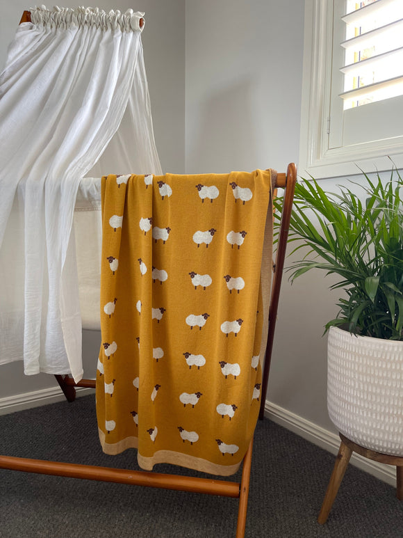 BaaBaa Baby Blanket - Mustard