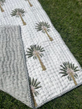 Green Palm Kantha Quilt